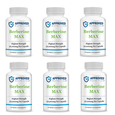 Approved Nutrition BerberineMax (50g Equivalent Per Capsule) (5 bottles - Get 1 Free (6 total))